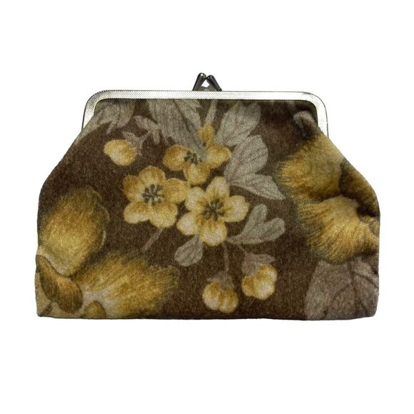 Pair of Vintage Nesting Kiss Clasp Felt Coin Purses Cosmetic Bags - Picture 3 of 12